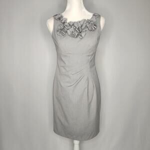 Antonio Melani Gray Pinstripe Fitted Dress